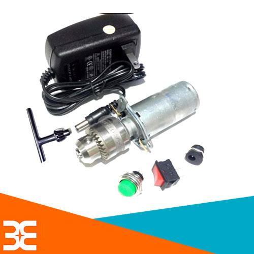 Combo Máy Khoan Mini 12V-2A và Phụ Kiện V2 (01 nguồn 12v 2a, 01 jack DC có ốc vặn, 01 công tắc KCD1-101, 01 nút nhấn đề to)