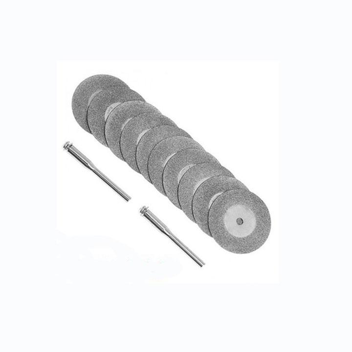 Bộ 10 Đĩa Cắt Lưỡi Cắt Kim Cương 50mm Kèm Trục Cắt Cao Cấp