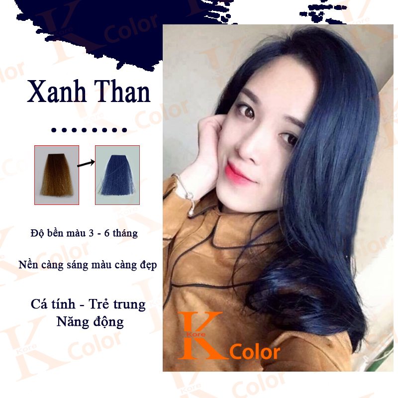 Thuốc nhuộm tóc màu Xanh Than kcolor