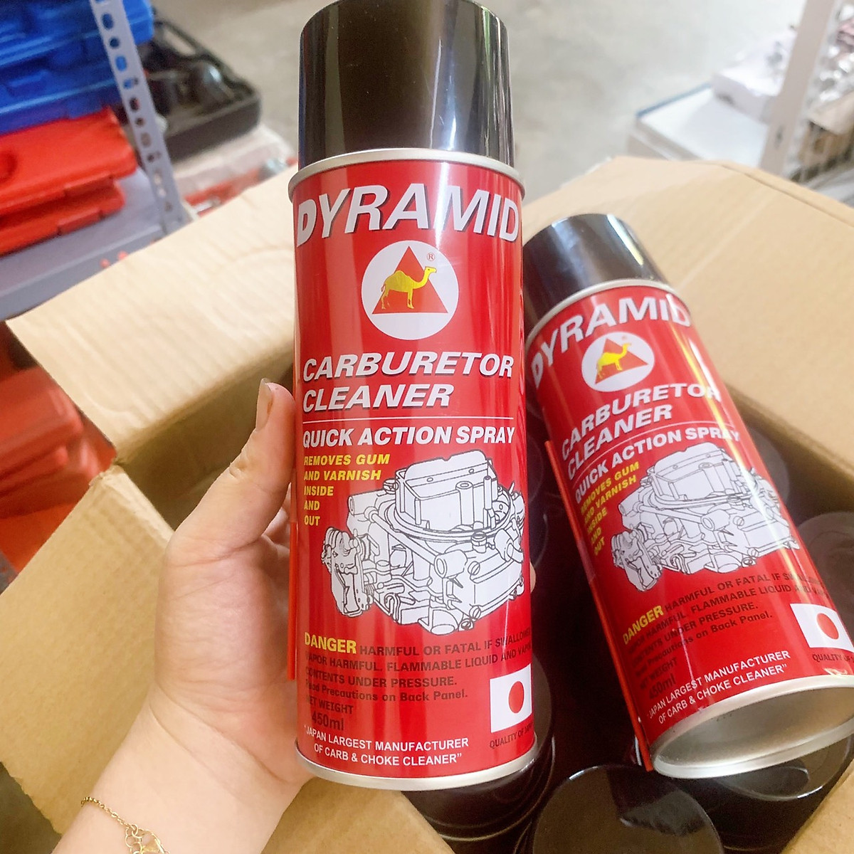 Vệ sinh bình xăng con DYRAMID Carburetor cleaner 450ml