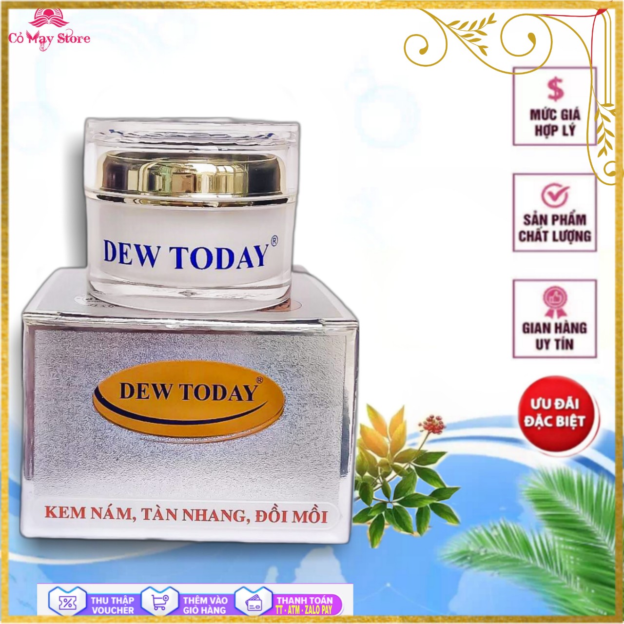 [HCM]-Kem nám Dew today, tàn nhang, đồi mồi, ngăn ngừa lão hóa, tái tạo làn da mới (5g) - Cỏ May Store
