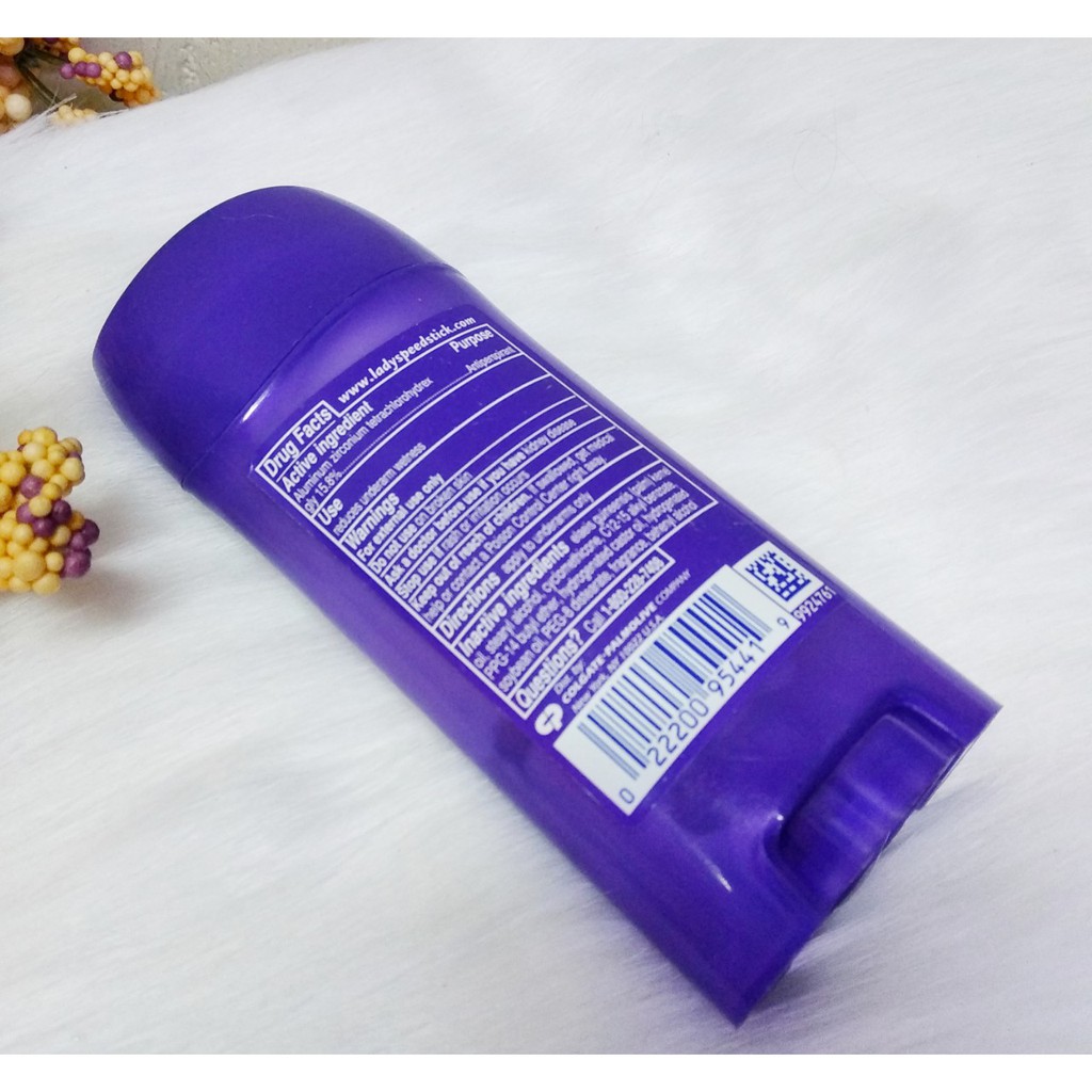Lăn Khử Mùi Lady Speed Stick Invisible black & white Tím (65g)