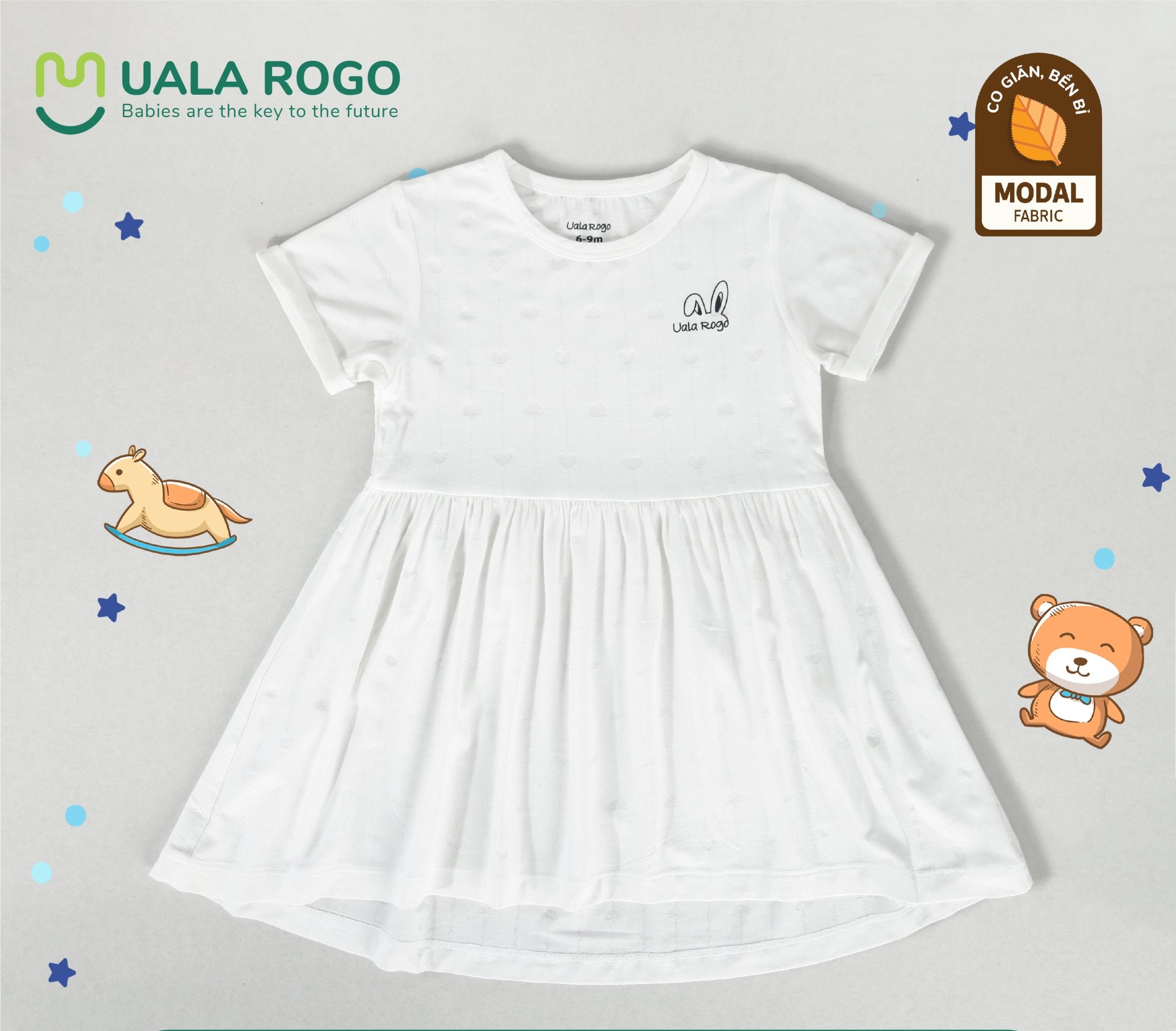 UALA ROGO Váy cộc tay bé gái Modal