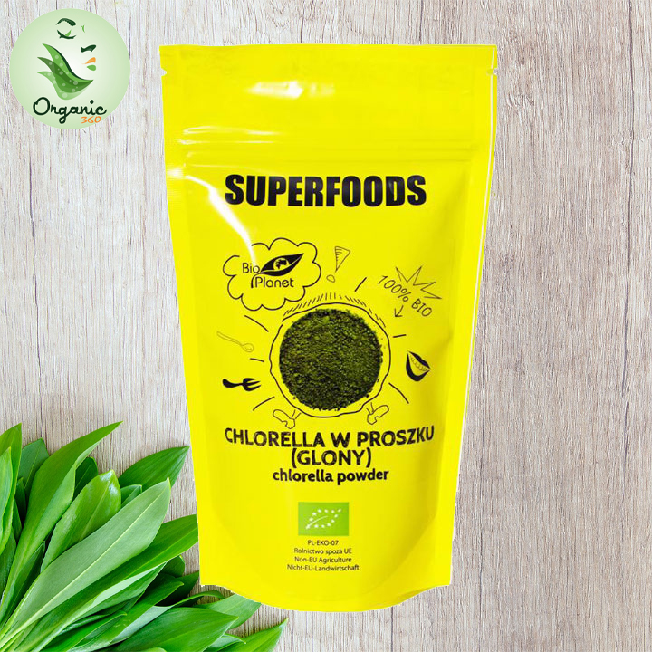 Date T9/23 - Bột tảo lục Chlorella hữu cơ Bio Planet 200g