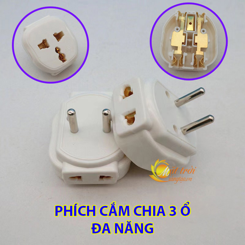 Phích cắm chia 3 ổ đa năng cao cấp