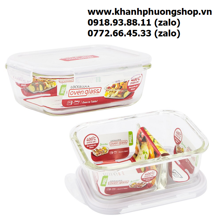 hộp thủy tinh lock&lock 2 ngăn - hộp thủy tinh