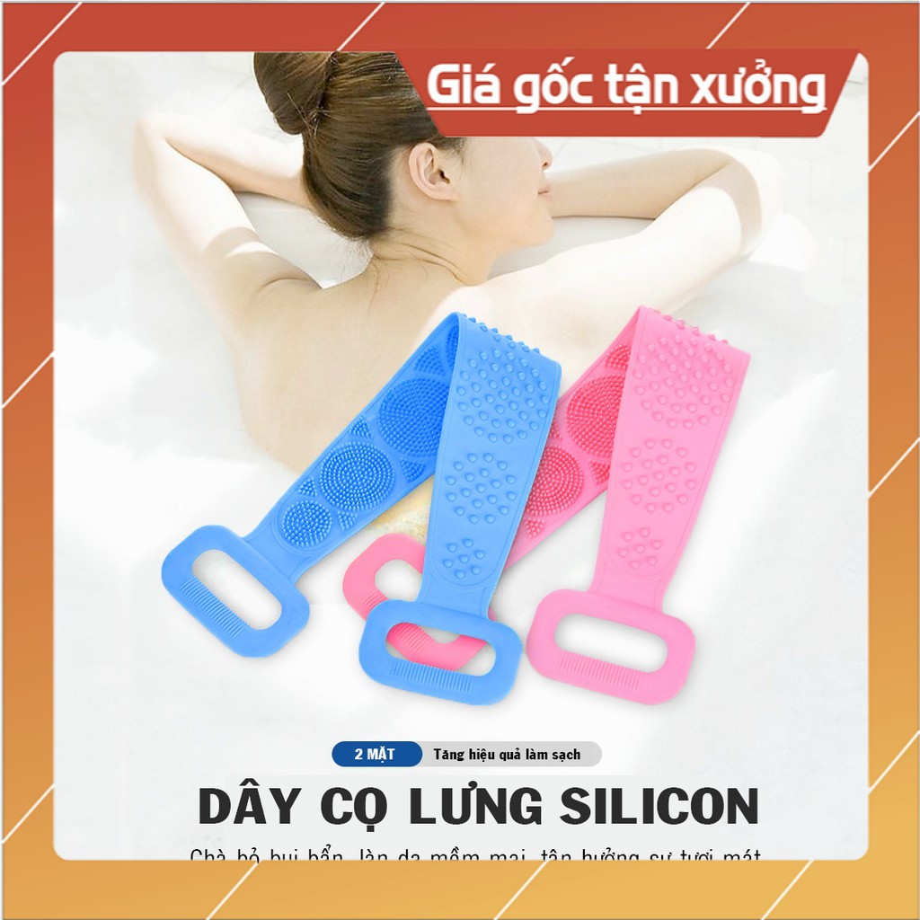 [ GIÁ GỐC TẬN XƯỞNG ] Dây chà kỳ cọ masssage gãi ngứa làm sạch da chết ở lưng đa năng hai mặt silicon cao cấp. Dây tắm chà lưng 2 mặt silicon cao cấp - Dây bông tắm tạo bọt tẩy tế bào chết. matxa thư giãn lưu thông máu - Dùng được cho nam nữ