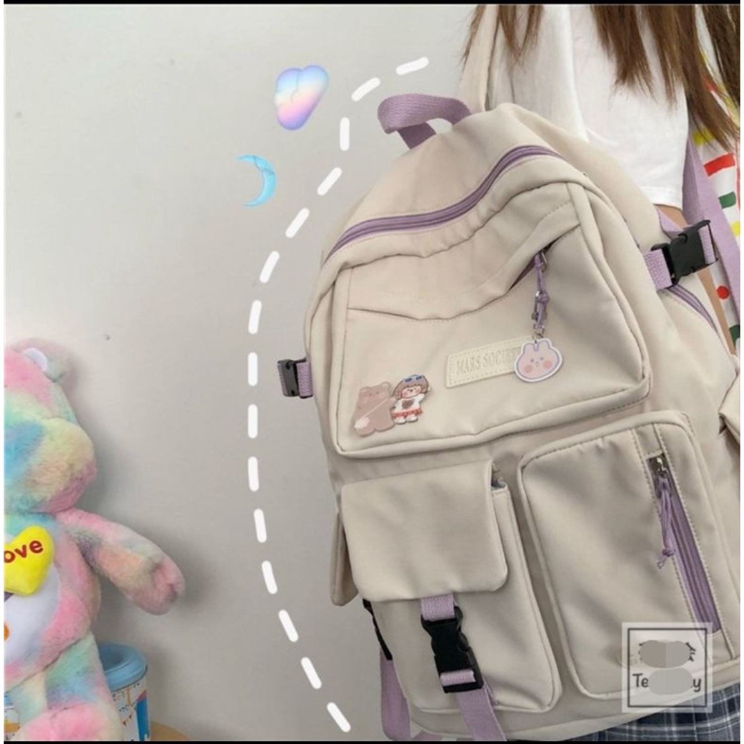 Balo nữ mẫu mới dễ thương (kèm 2 sticker)