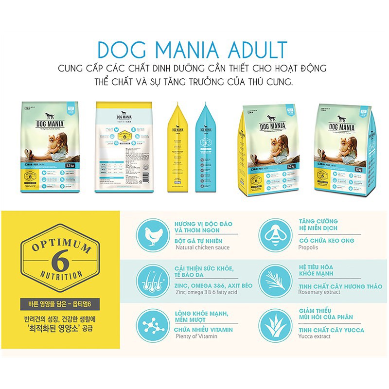 [1.5kg] Hạt Dog Mania Cho Chó Trưởng Thành