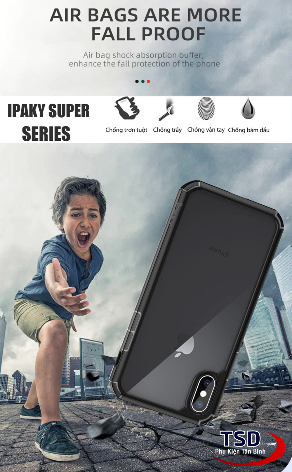 Ốp Lưng iPhone X, XS, XR, XS MAX Chống Sốc Chống Va Đập Hãng iPaky