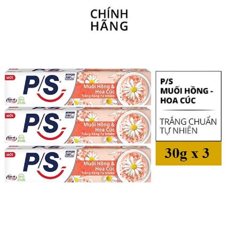 [COMBO 5 HỘP] Kem đánh răng PS Muối Hồng và Hoa Cúc 30g