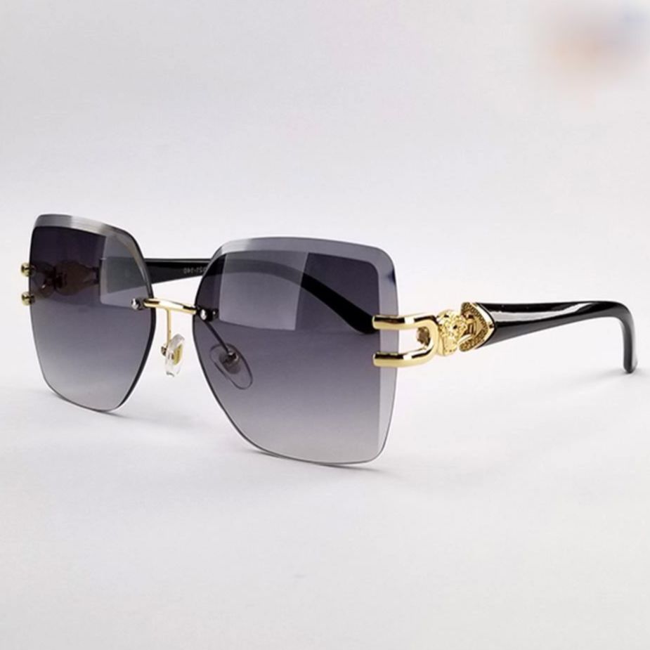 Kính mát nữ mắt không viền màu nâu, khói 6833. Gọng kính nữ ôm mặt, không kén size mặt