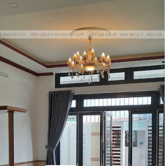 FREE SHIP : Đèn chùm 15 tay chao đá , tặng bóng led