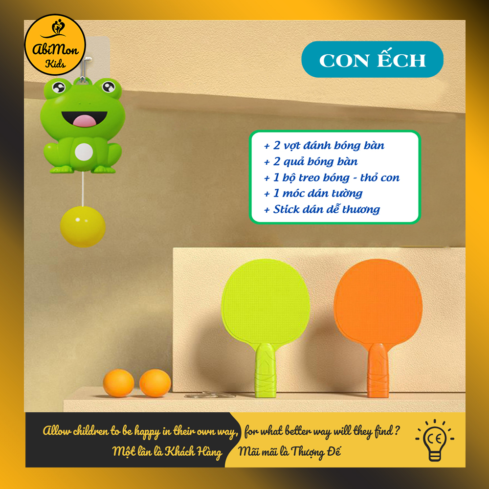 ❣️ Bóng Bàn Phản Xạ Cho Bé ☘️ Montessori cao cấp ✨ (Đồ chơi Gỗ - Đồ chơi Giáo Dục - An toàn - Thông minh)