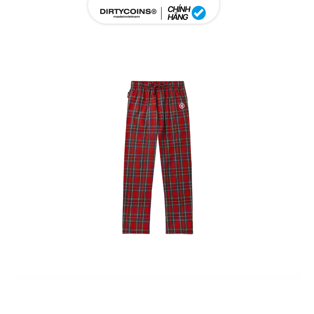 Quần Dirty Coins Logo Plaid Pants - Red