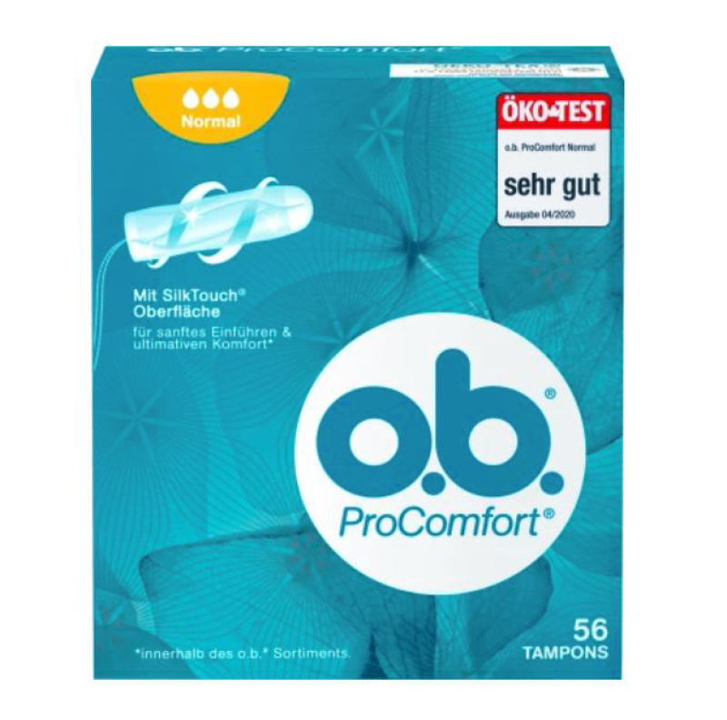 Băng vệ sinh tampon OB ProComfort Normal 3 giọt thấm vừa 64 miếng - Hàng nội địa Đức có bill NEW 2021