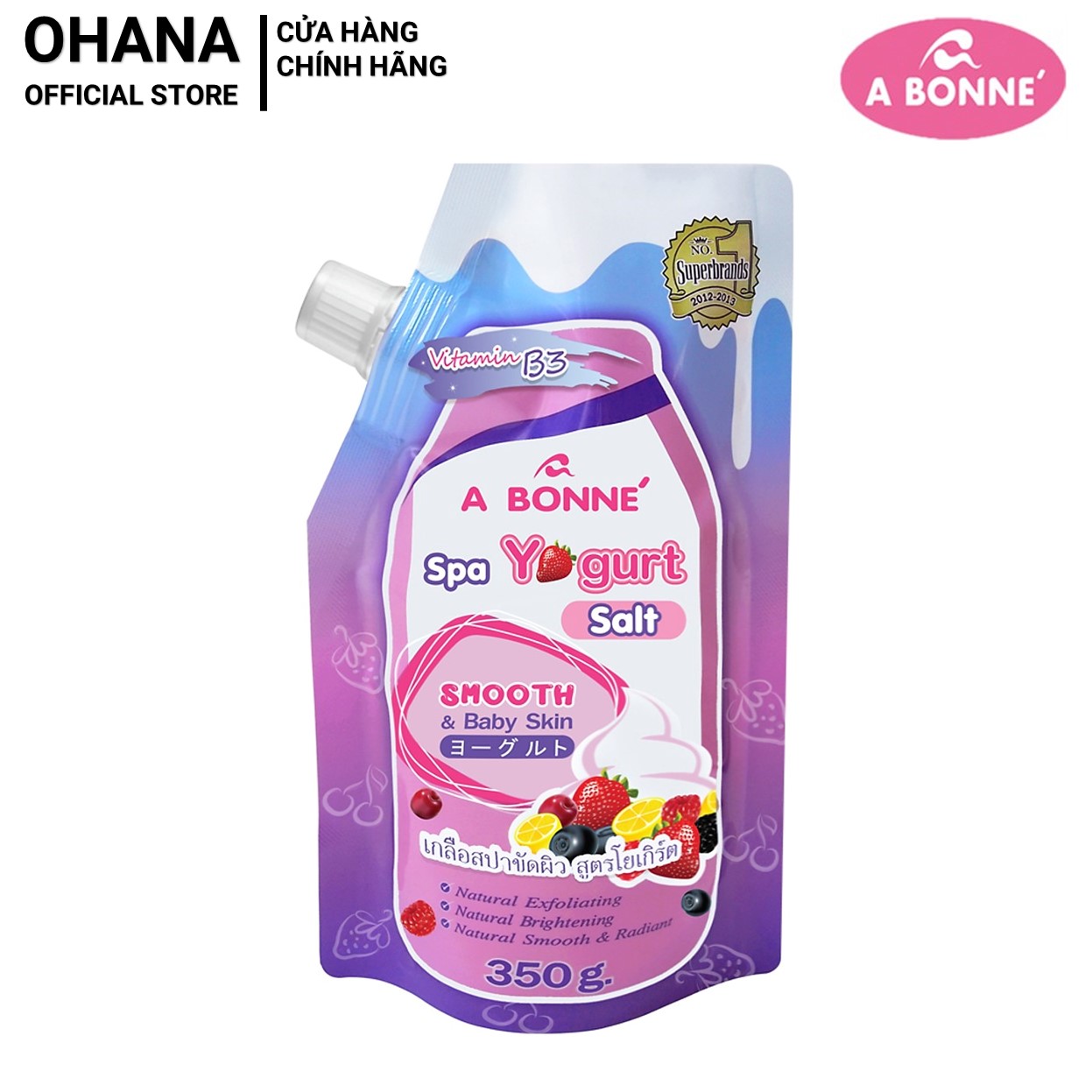 Muối Tắm Trắng và Tẩy Tế Bào Chết A Bonne Spa Yogurt Salt 350g