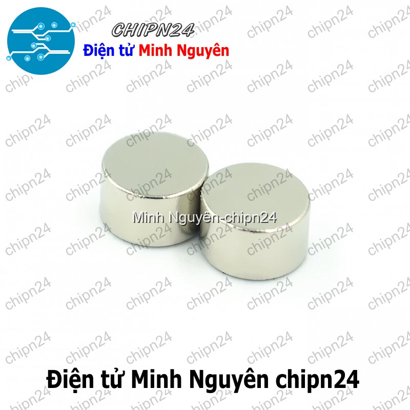 [2 viên] (K177) Nam châm Tròn phi 8mm dày 5mm - HH004866