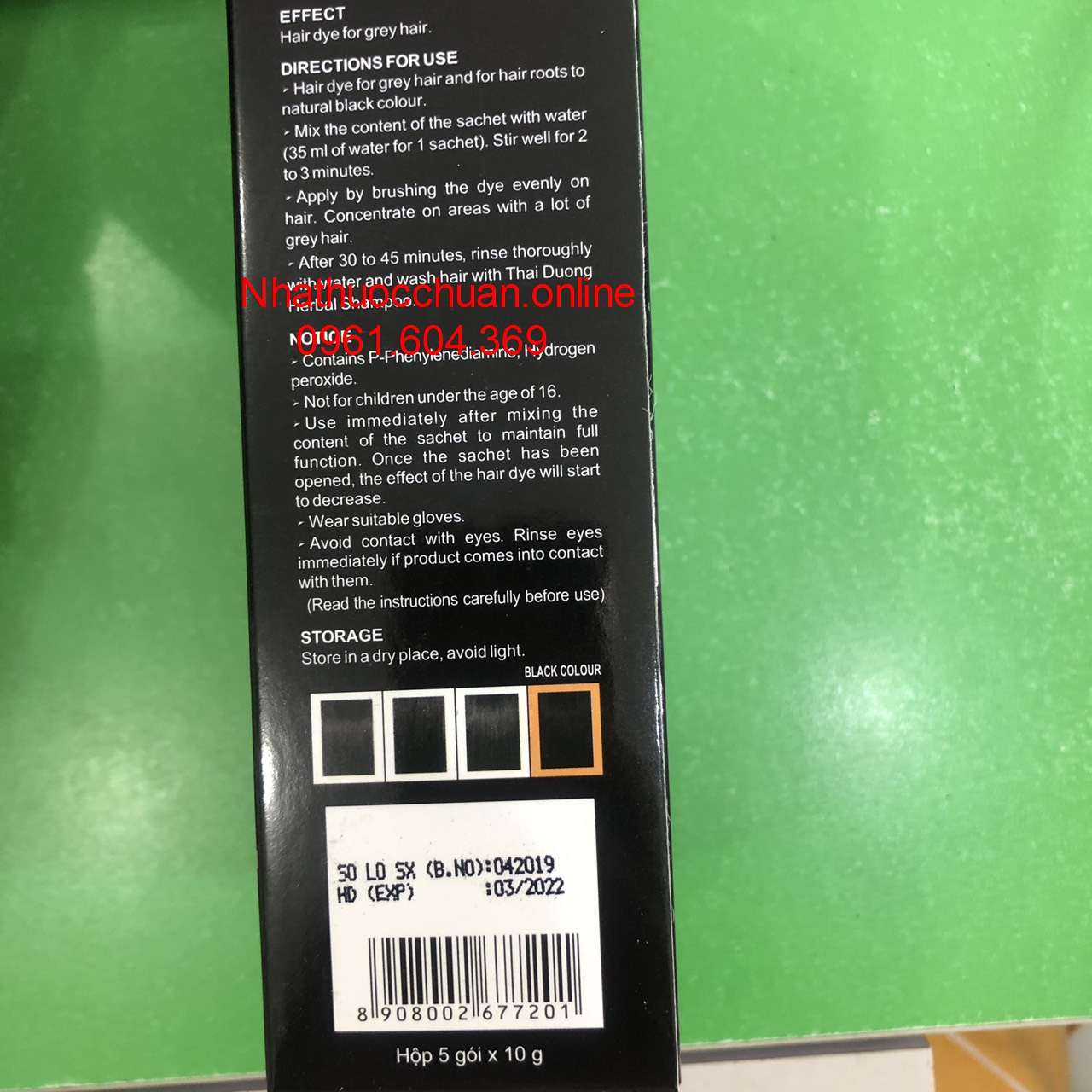 Nhuộm đen tóc Thái Dương ( Hộp 5 gói)