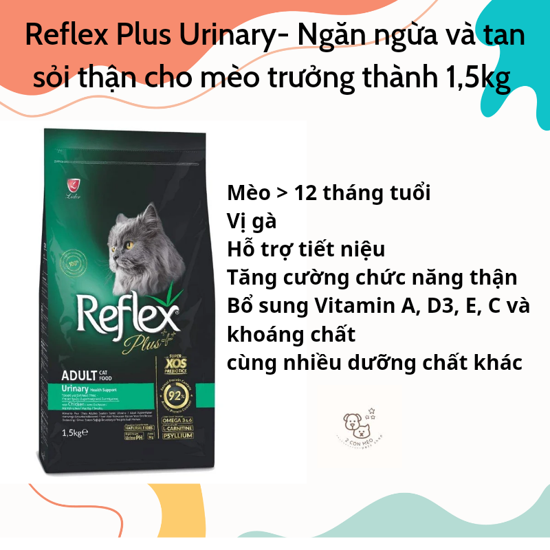 Thức ăn cho mèo Hạt Reflex Plus các loại - [Túi 1,5kg]