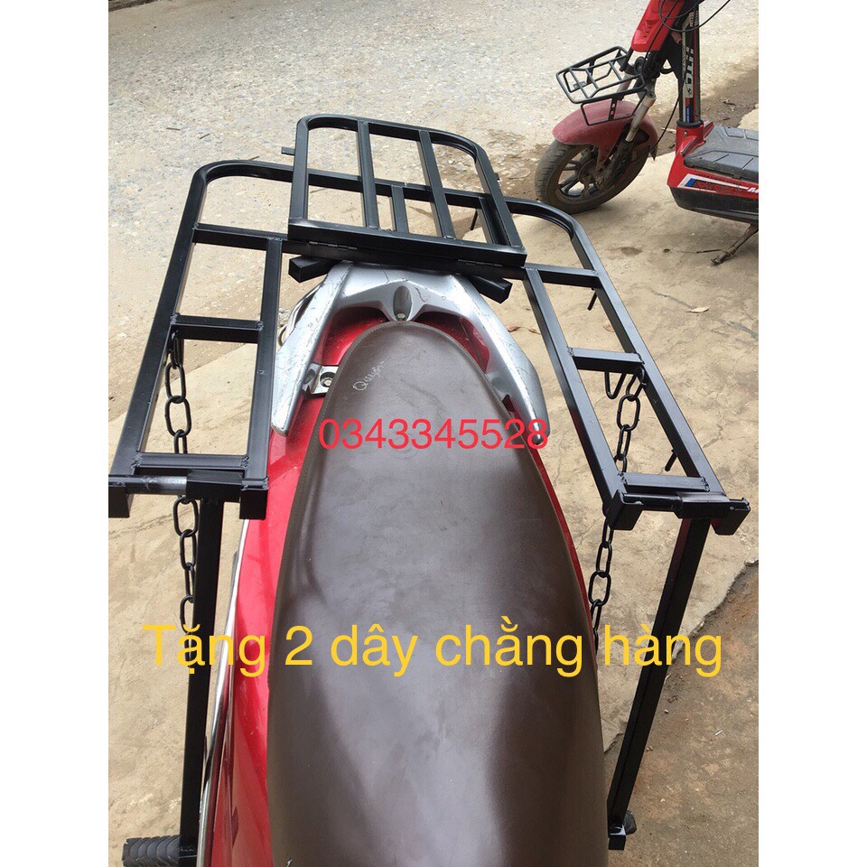 Giá chở hàng, baga xe máy đa năng có thể mở cốp đổ xăng không cần tháo giá rẻ - tặng 2 dây chằng