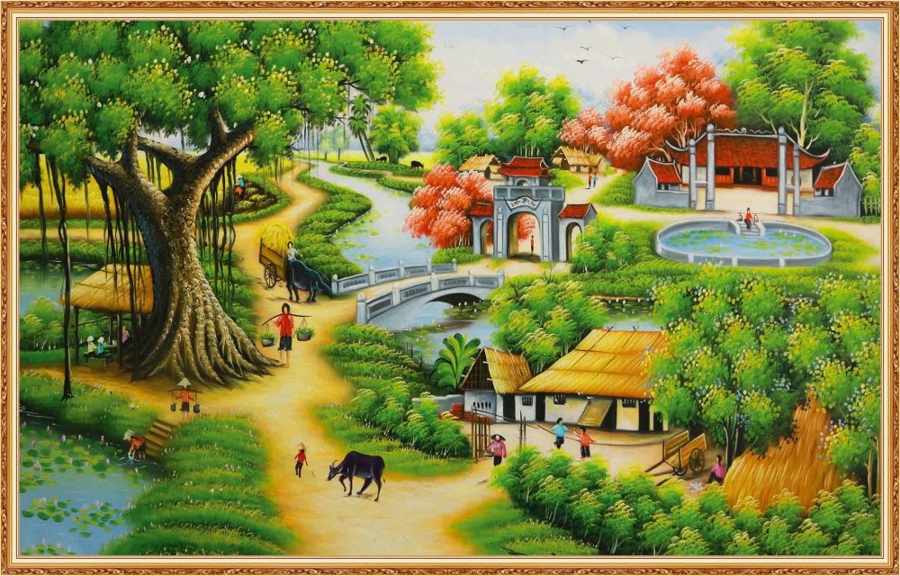 Tranh dán tường 3d đồng quê
