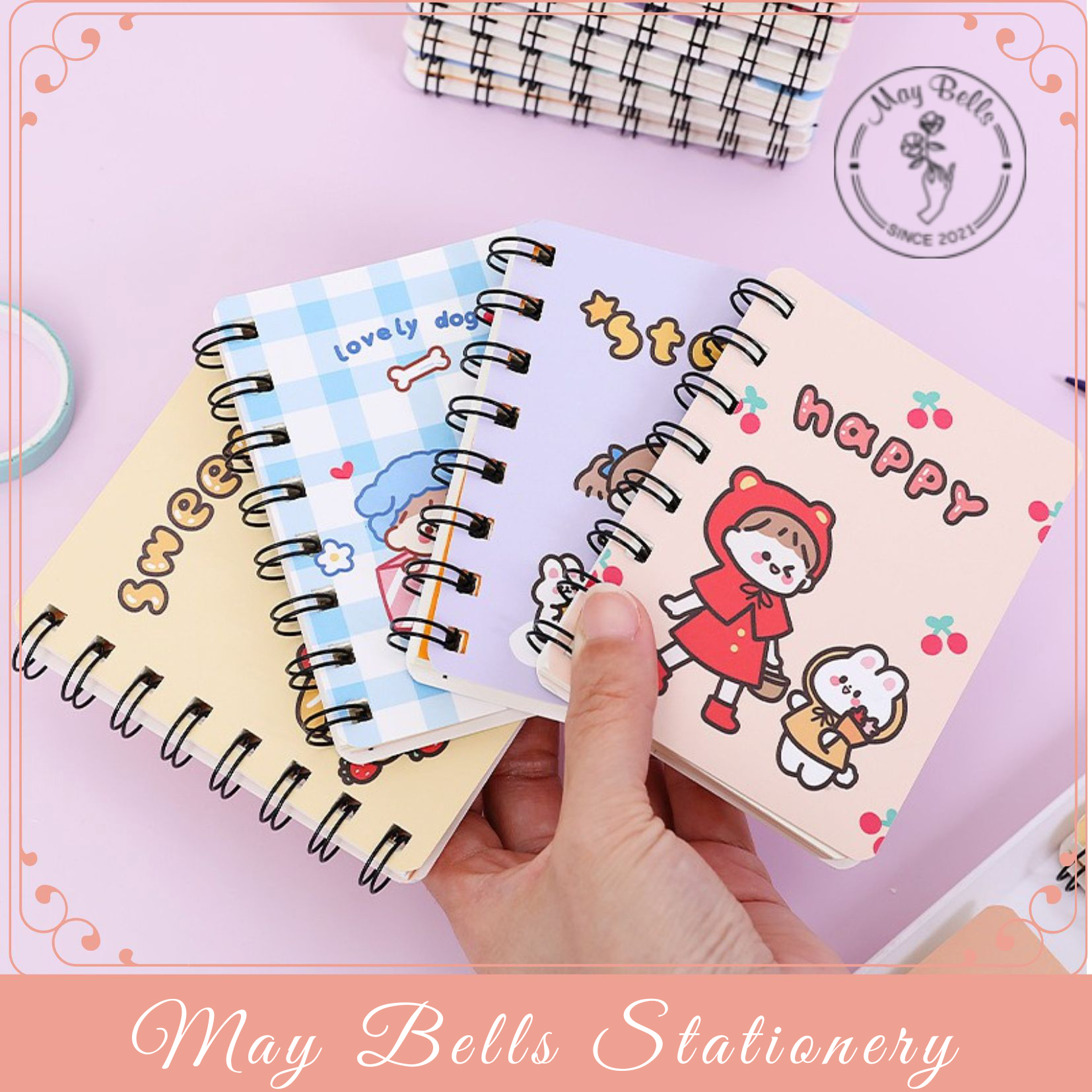 Sổ lò xo A7, Sổ mini dễ thương, Sổ từ vựng mini (mẫu ngẫu nhiên)