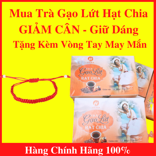 [HCM]Trà Gạo Lứt Hạt Chia GIẢM CÂN - Giữ Dáng - Đẹp Da & hỗ trợ sức khỏe Hera + Tặng Vòng Tay Chỉ Đỏ May Mắn