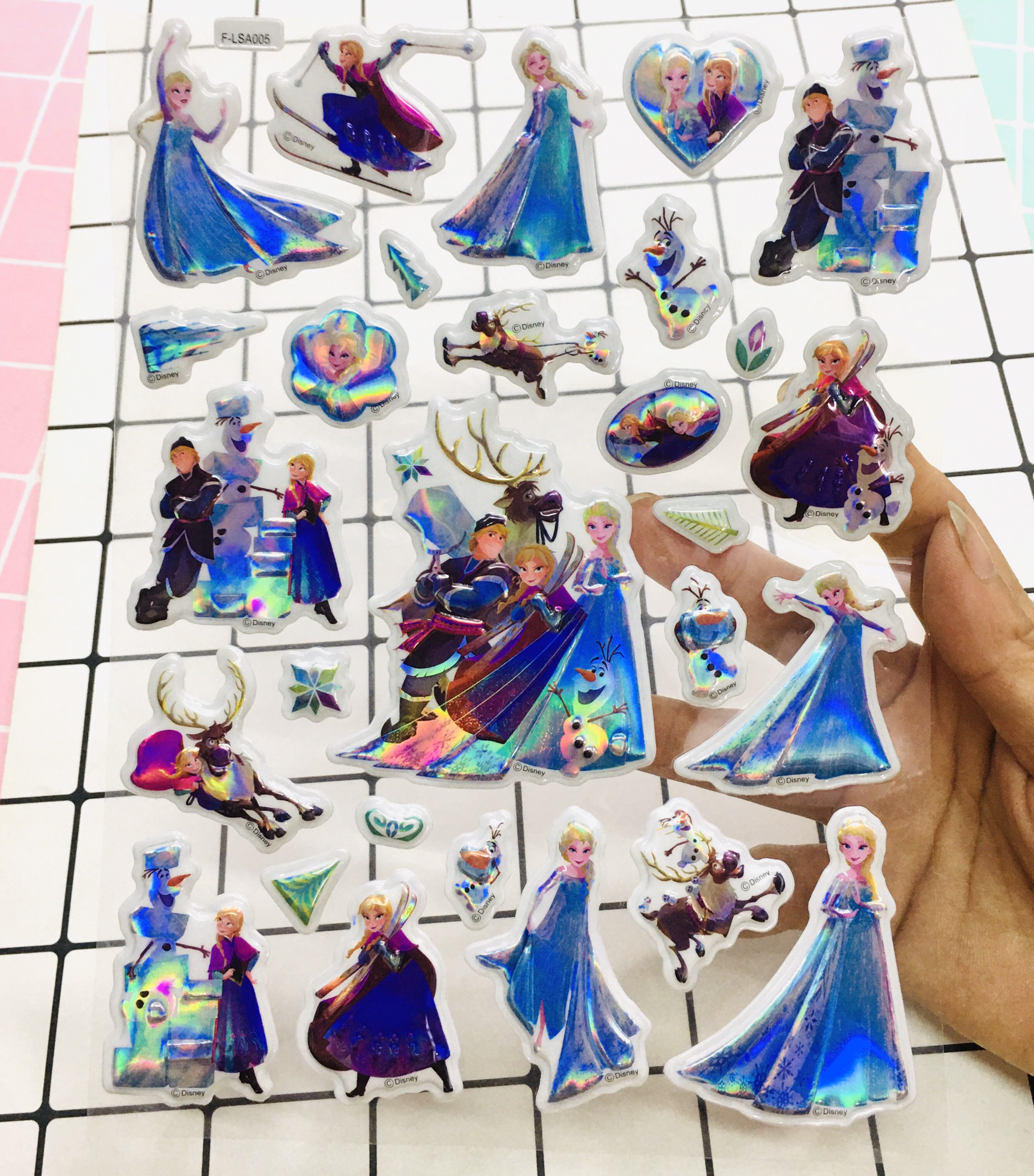 Bảng Sticker hình dán nổi 3D lấp lánh