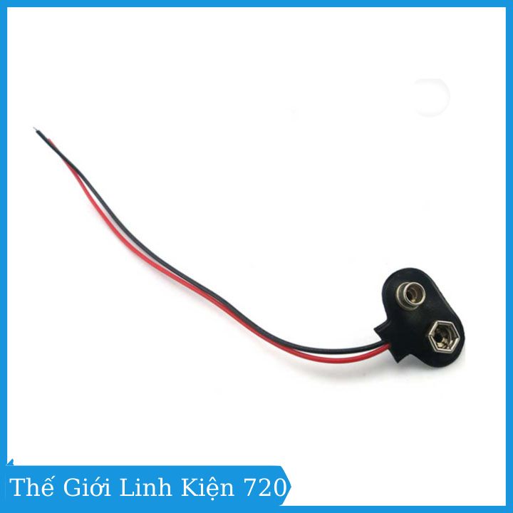 Dây đế pin 9v có đầu jack nối ra DC 5.5x2.1