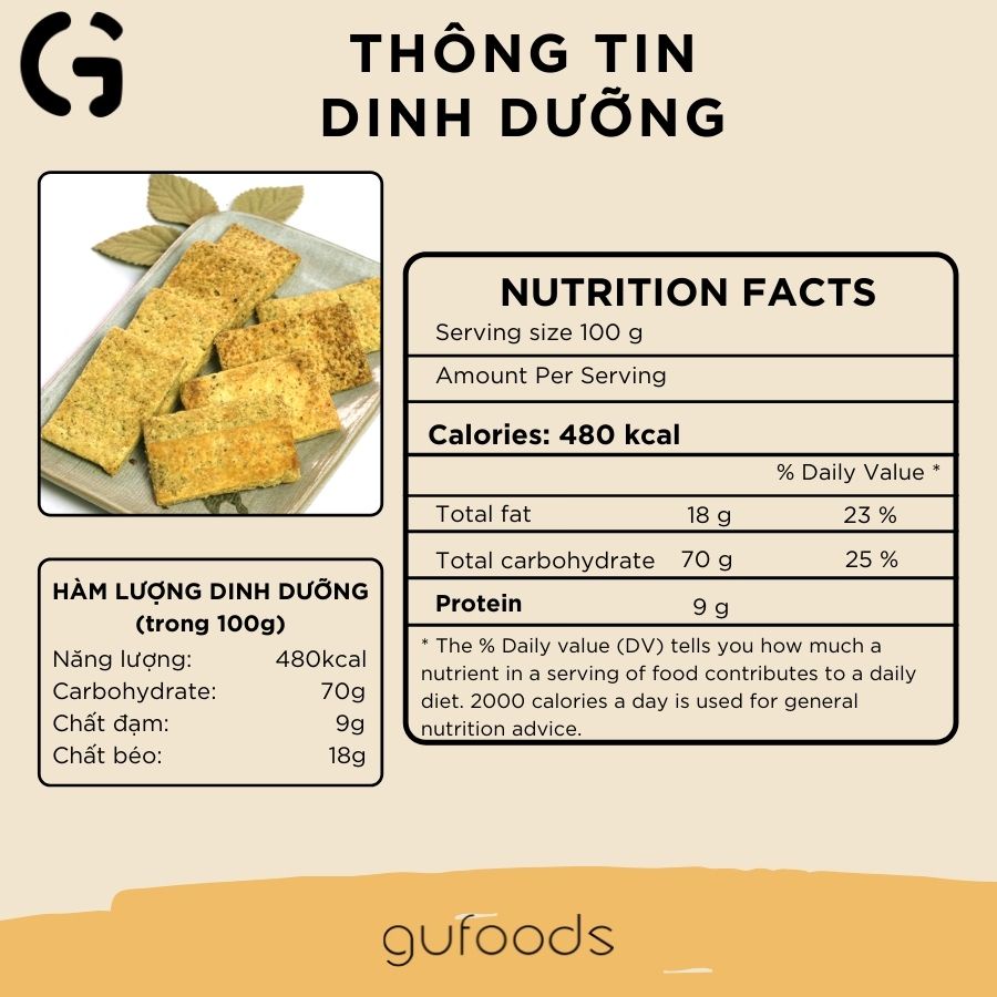 Combo 2 hũ bánh gạo lứt mầm GUfoods (bánh mầm) - Giàu GABA tự nhiên, Hỗ trợ ăn kiêng, Thực dưỡng, Thuần chay (150g/250g/500g)