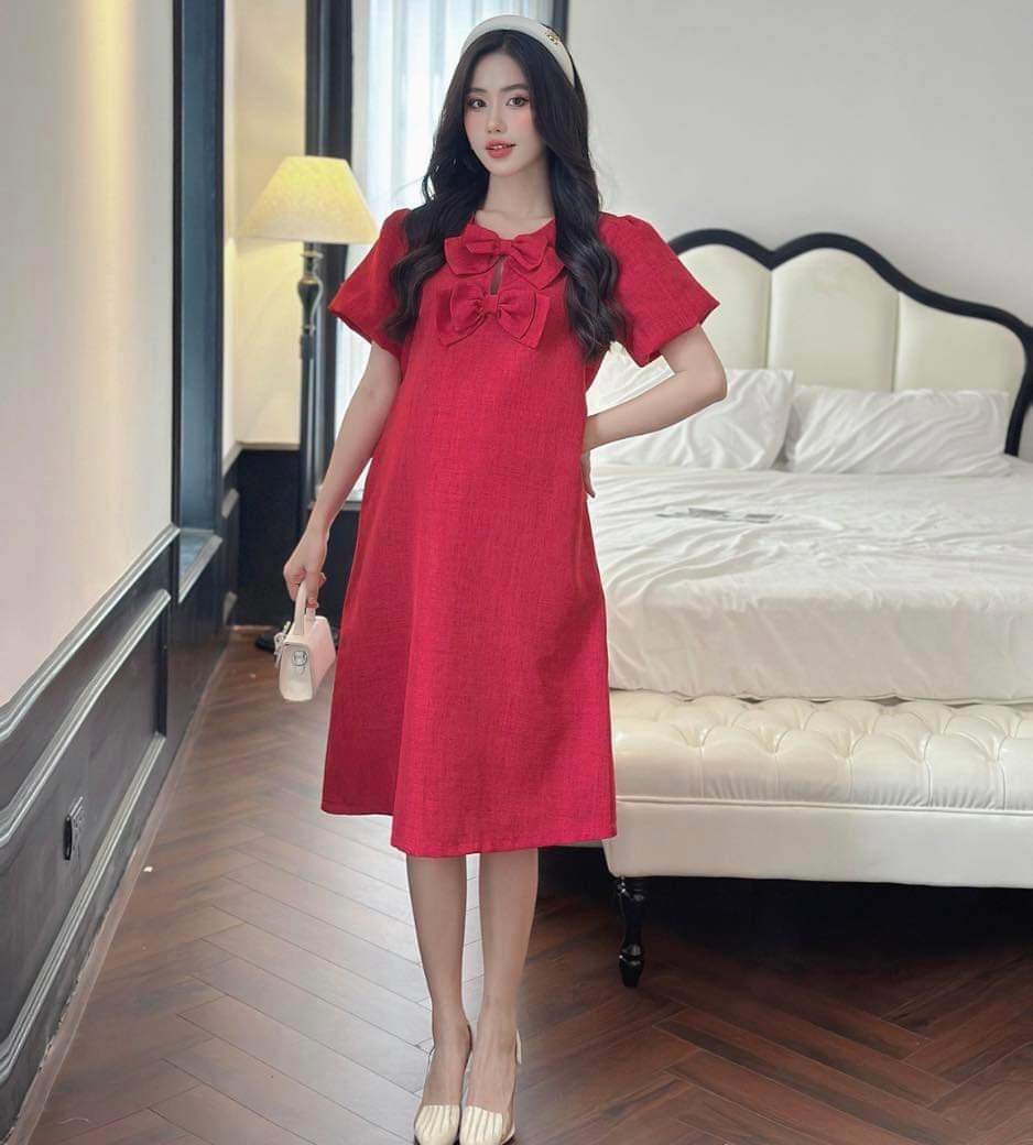 Đủ size từ 45-75kg, Váy bầu bigsize chất đũi nhật siêu mát