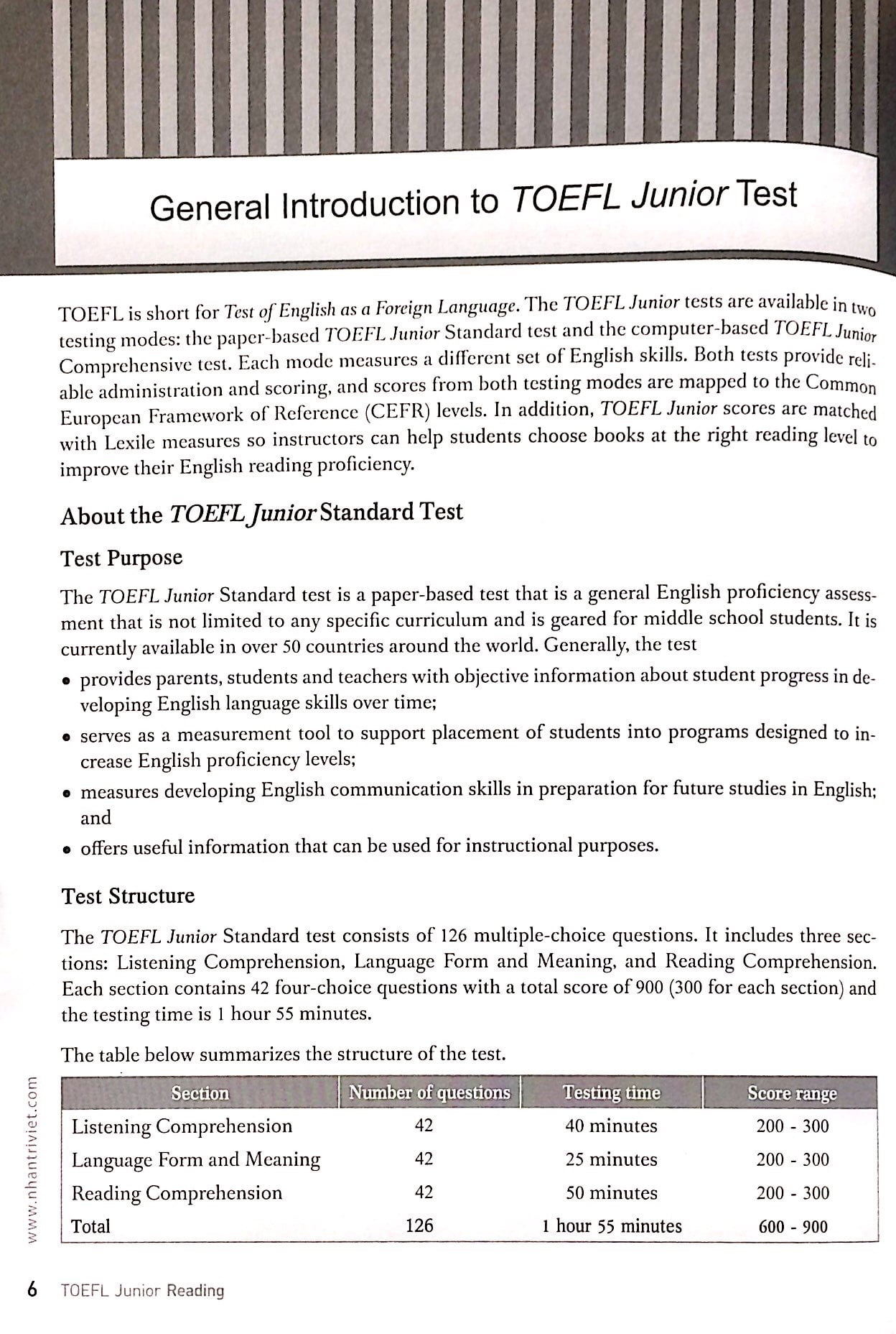 Fahasa - TOEFL Junior Reading (Không CD)
