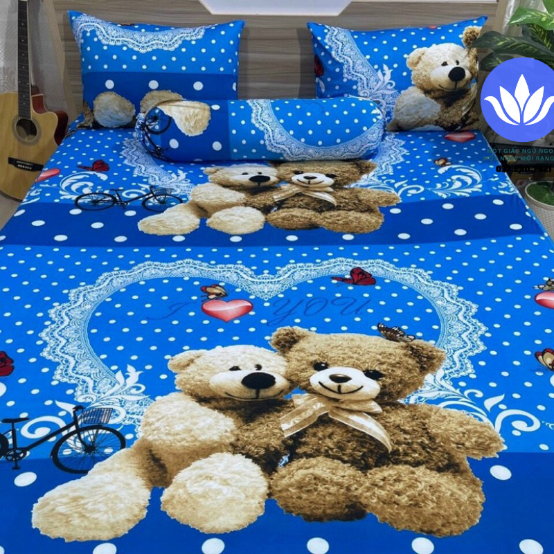 Ga/Drap lẻ thun lạnh in 3D HÀN QUỐC -CAO CẤP (size 1.4*2m nệm dưới 20cm)