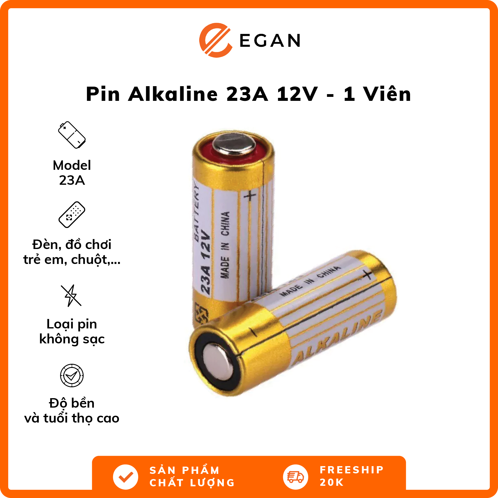 Pin Alkaline 23A 12V