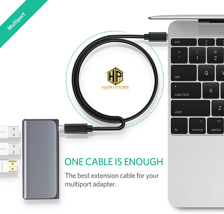 Cáp nối dài USB Type C Ugreen 40574 dài 0,5m chính hãng - Hapustore