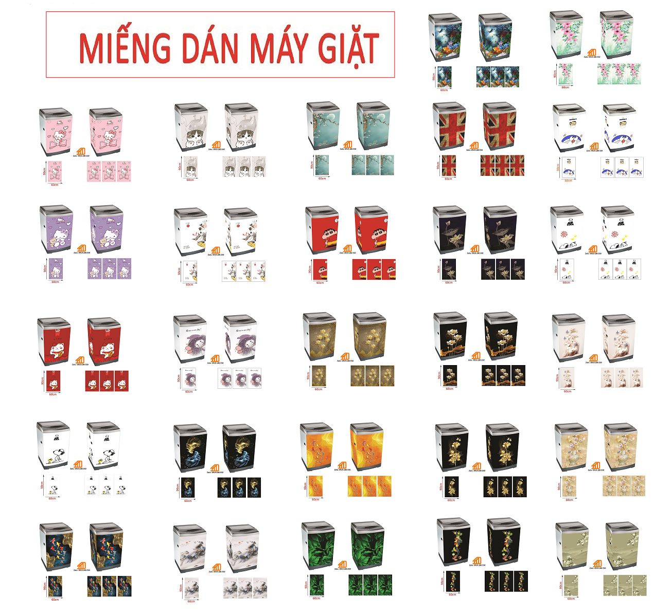 [HCM] Decal Dán máy giặt KITTY TT (TÍM) -  TỦ LẠNH MINI