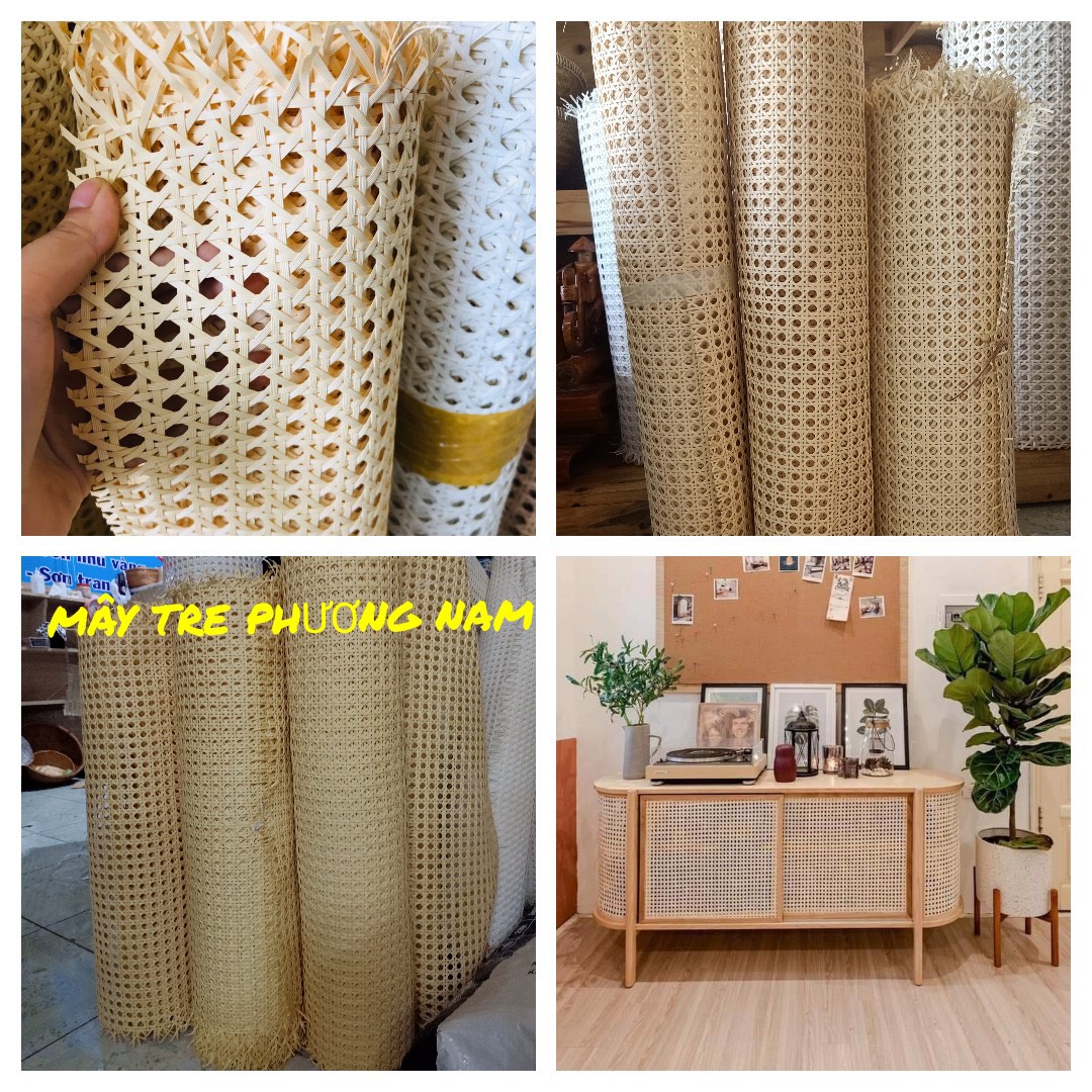tấm lưới mây đan mắt cáo rattan webing canne webbing