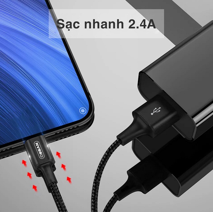 Cáp sạc nhanh Ossan Type-C dài 1m chíp đời mới OS-C1C100pro