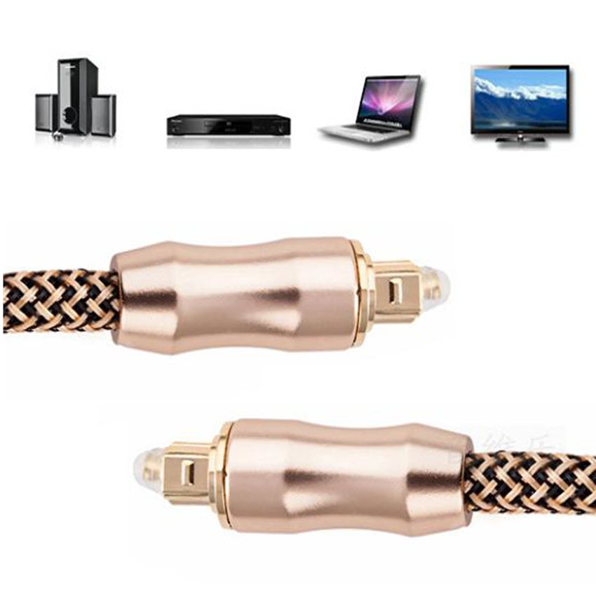 Cáp quang Audio Toslink OPTICAL dài 5m vàng chất lượng cao