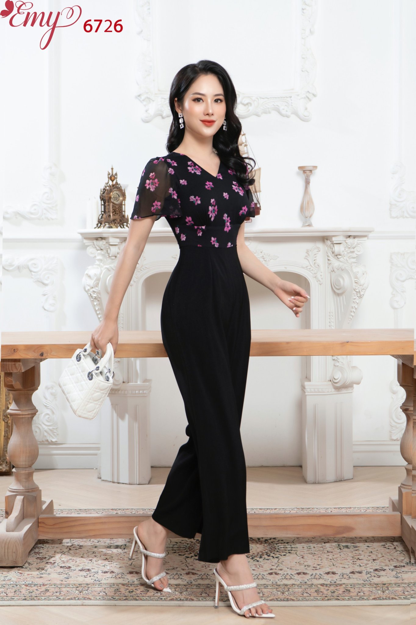Đầm EMY EM6726 Jump Phối Cổ V
