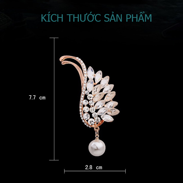 [HCM]Trâm Cài Áo TC01 Cánh Hạc