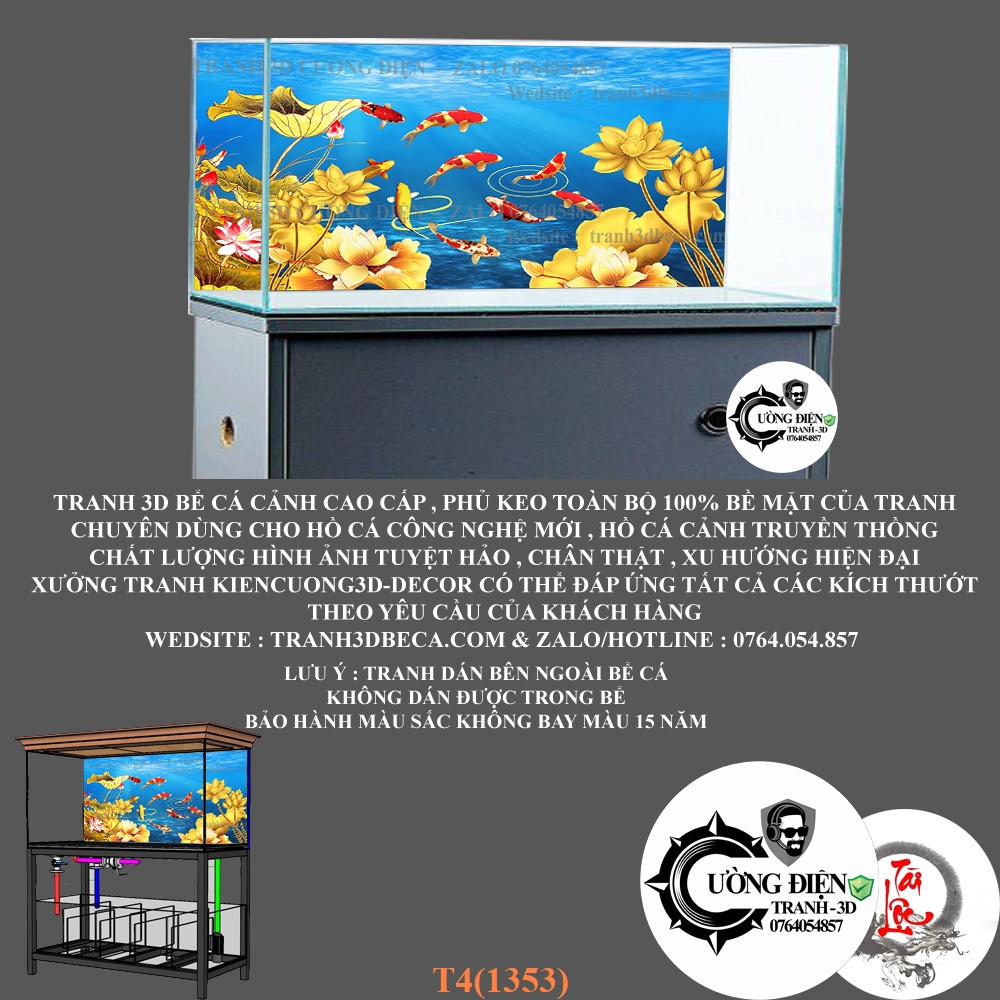 Tranh dán 3D bể cá cảnh (tranhbeca3D)