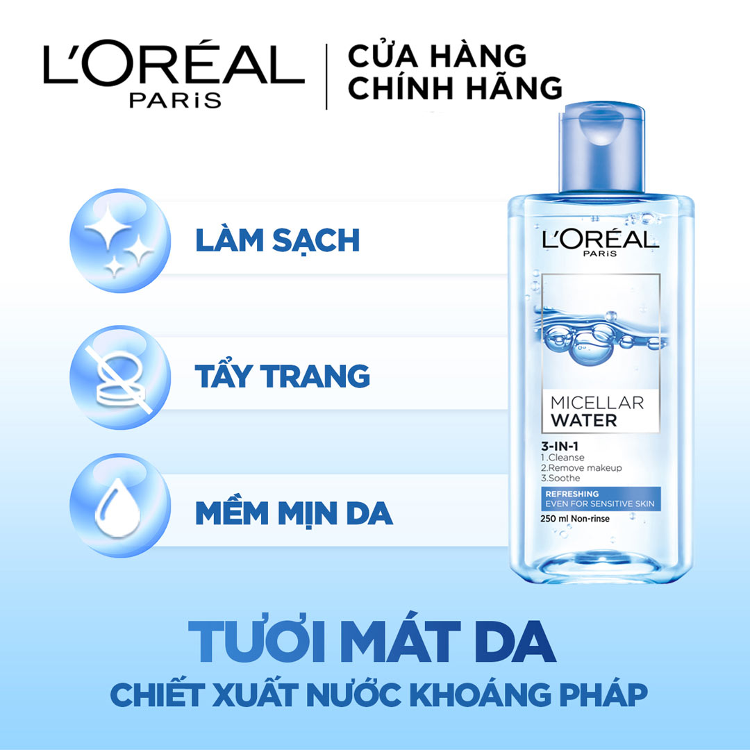 Nước Tẩy Trang L'Oreal Micellar Water 3-in-1 ( 400ml )