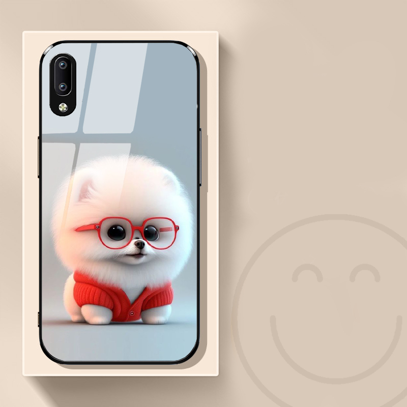 Ốp Lưng Vivo Y91c, Y93 mặt kính in hình gấu dễ thương