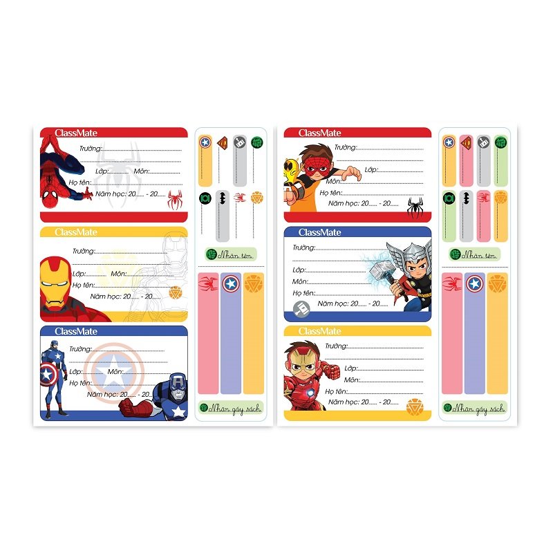 Combo 2 tập nhãn vở classmate superkid cl-nt227