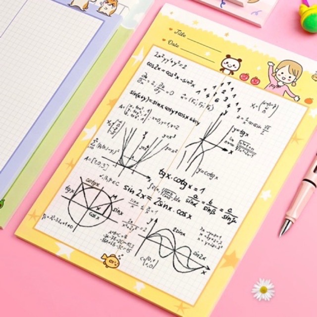 Tập Giấy Grid Dùng Để Take Note Size B5, 50 Tờ/Tập (Có Ảnh Thật) 🌿