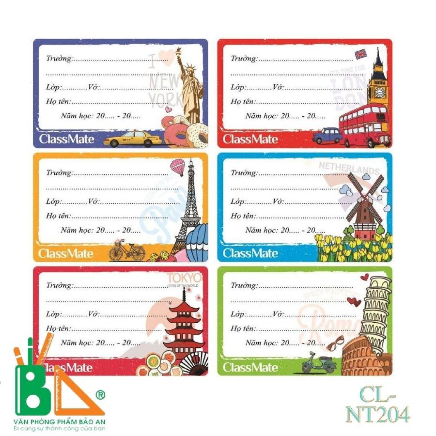 COMBO 2 TẬP  Nhãn vở Classmate Travel CL-NT204