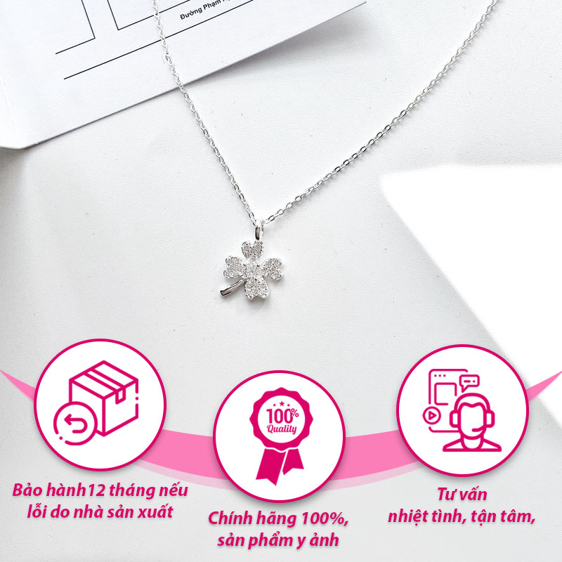 vòng cổ mecy cao cấp 925 cỏ 4 lá