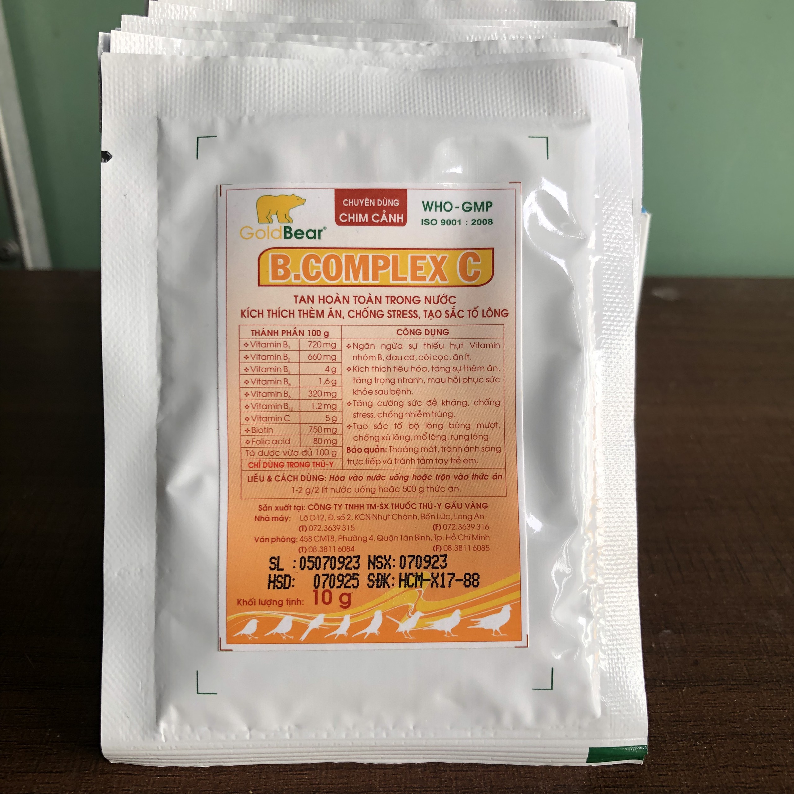 Vitamin Bcomplex C cho chim cảnh gói 10g